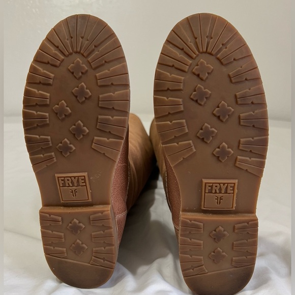 Frye Riding Cozy Tall leather Shearling lined Equestrian Boots Lace Up Back - Picture 12 of 13